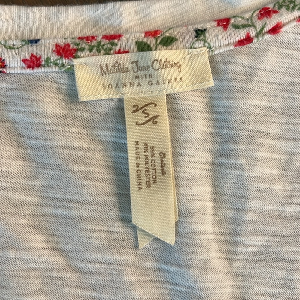 Matilda Jane Joanna Gaines Pure Country Tee Top Size S Flutter Cap Sleeve White - Picture 4 of 6